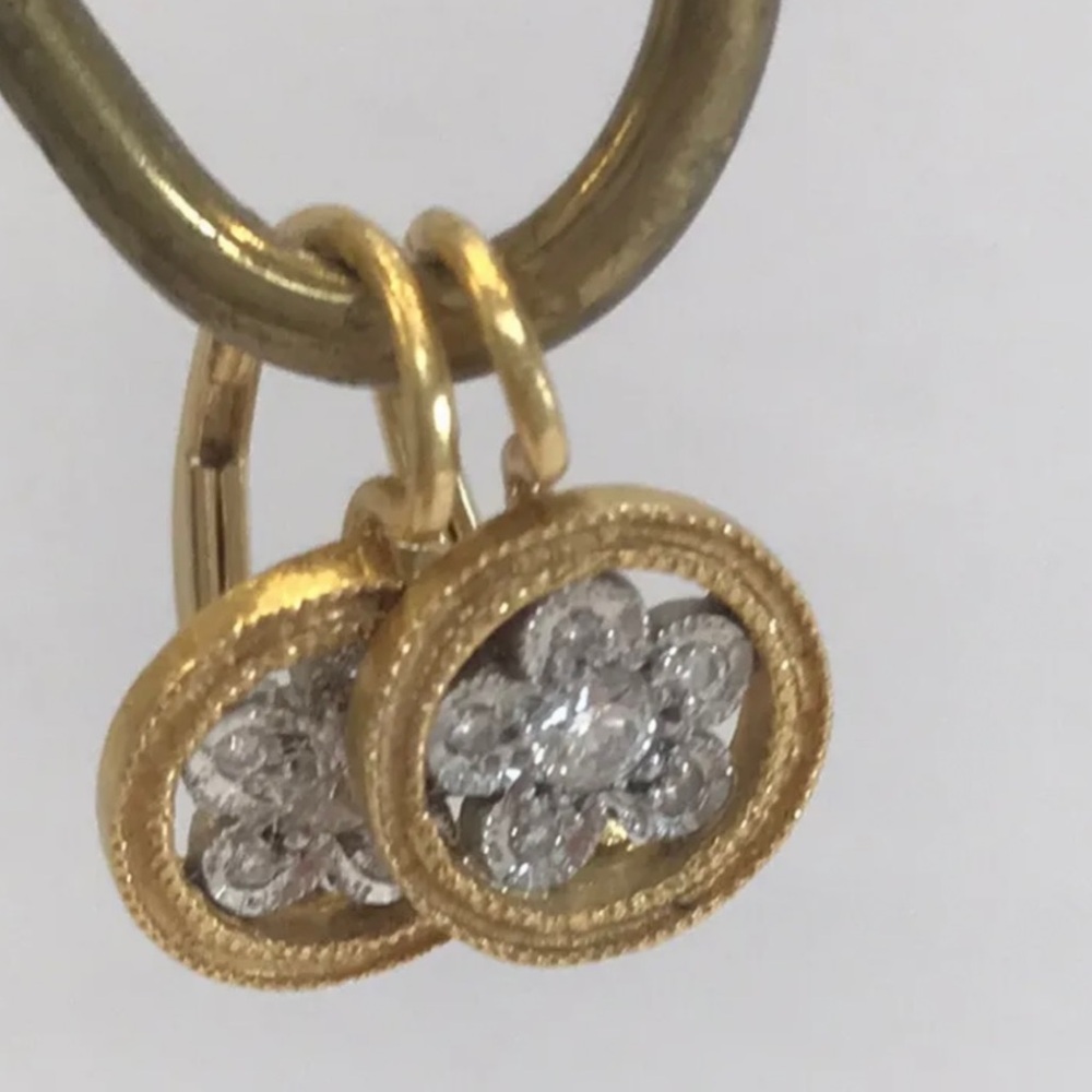 Vintage Cathy Waterman Diamond Platinum 22K Earrings